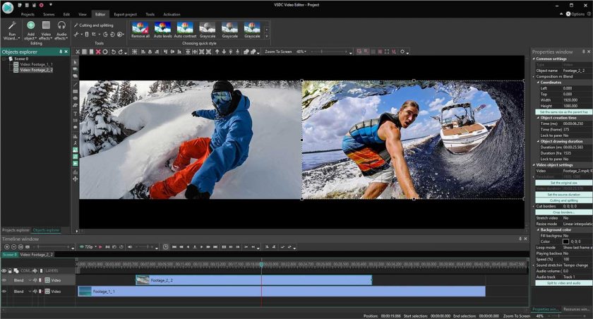 VSDC is the best free video editor for presentations