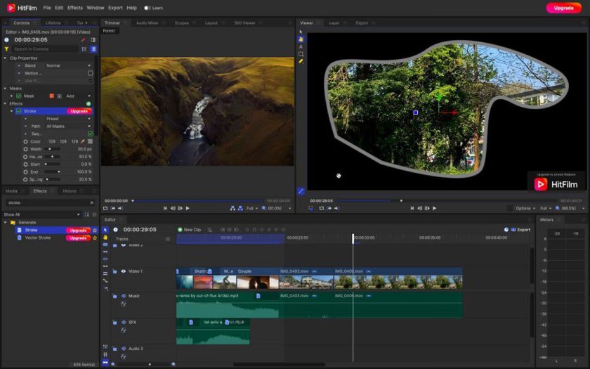 HitFilm video editing software stroke effect