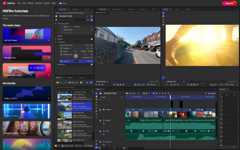 HitFilm video editing software tutorials