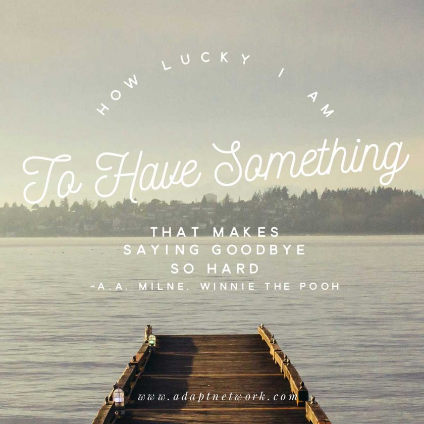 "How lucky I am to have something that makes saying ...