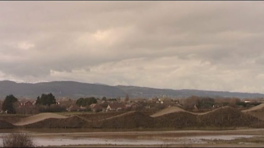A string of jumps on the track following the River Clwyd. Screenshot from ITV.