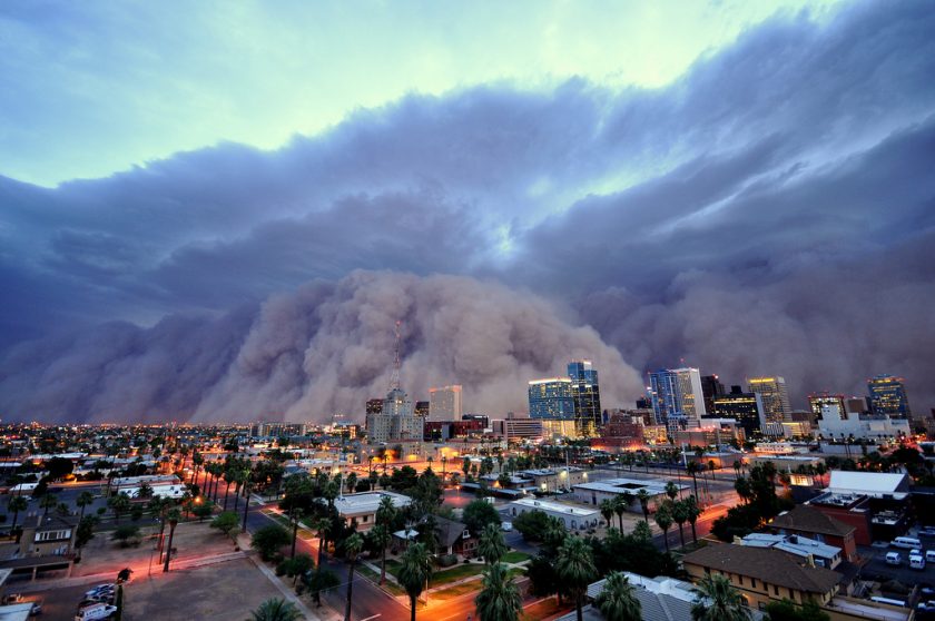 “Haboobs” are massive dust storms. This one famously hit Phoenix in 2011. Photo via Flickr.