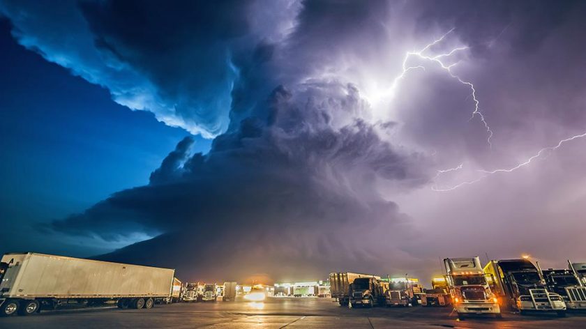 This massive supercell was captured on film in 2009 by professional stormchaser Mike Hollingshead.