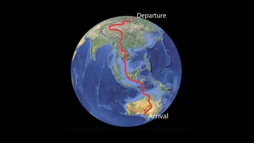 Marguis's route took her 10,000 miles from Siberia to Australia.
