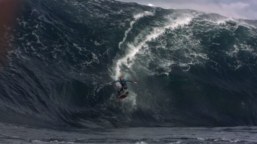 Moment surf photographer gets sucked over the falls captured underwater