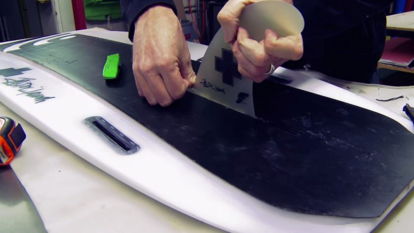 The final touches to the build. Photo is a screen grab from video.