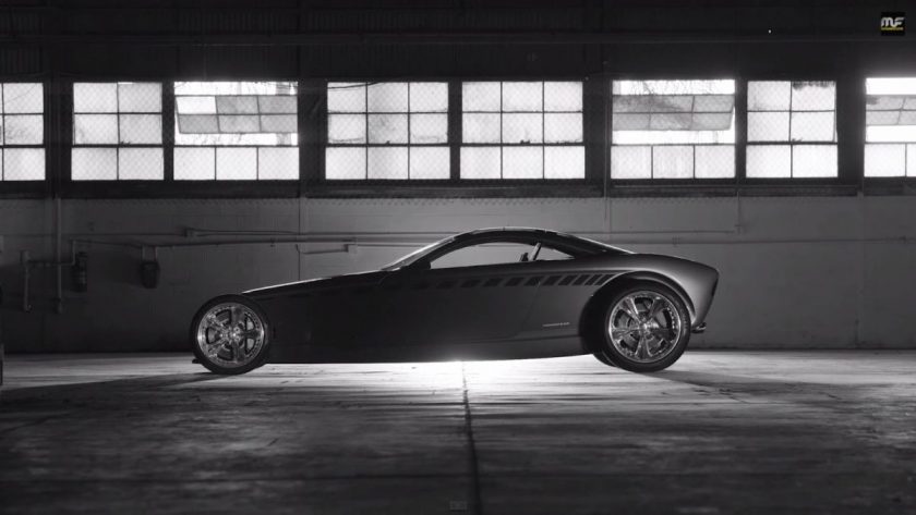 The subtle lines, once sketched on paper, are now fully realized in hot rod perfection. Photo is a screen grab from the YouTube video.