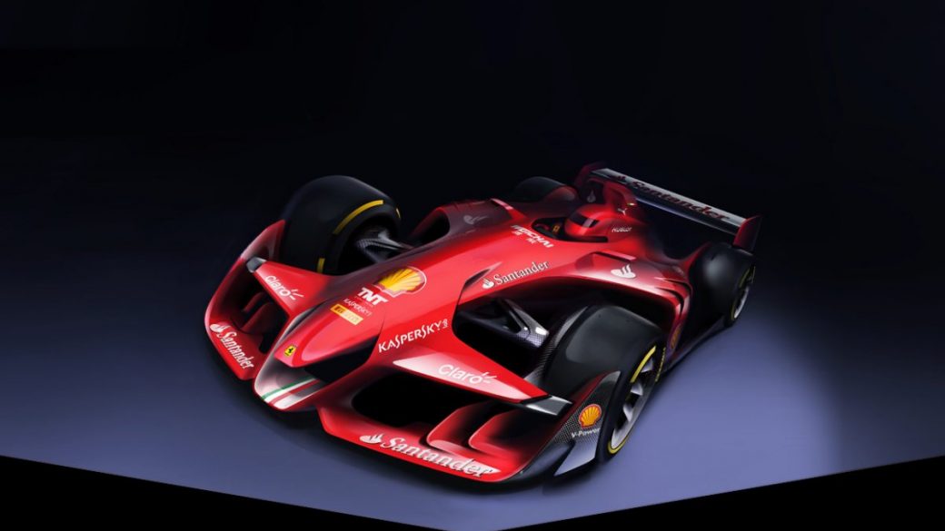 Futuristic Ferrari F1 HD wallpaper.