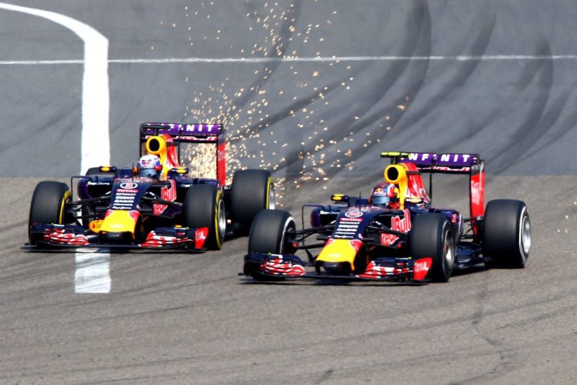 An awesome shot, but not such an awesome day for the Renault powered cars. Photo: Getty Images/Red Bull Content Pool.