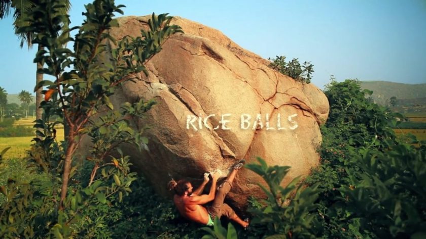 Hugo climbing 'Rice Ball'