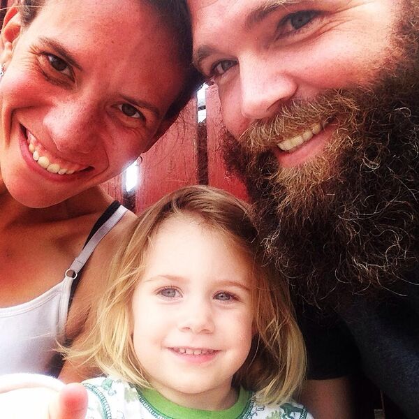 Jennifer, with husband Brew, and daughter Charley