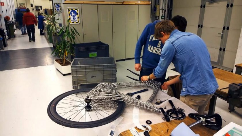 The Arc Bike being assembled. Photo: Screenshot from the video.