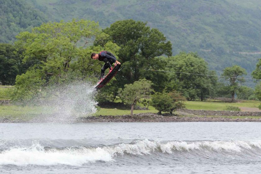 American Pro Wakeboarder, Shawn Watson demoing for the crowd. Photo: ExPix