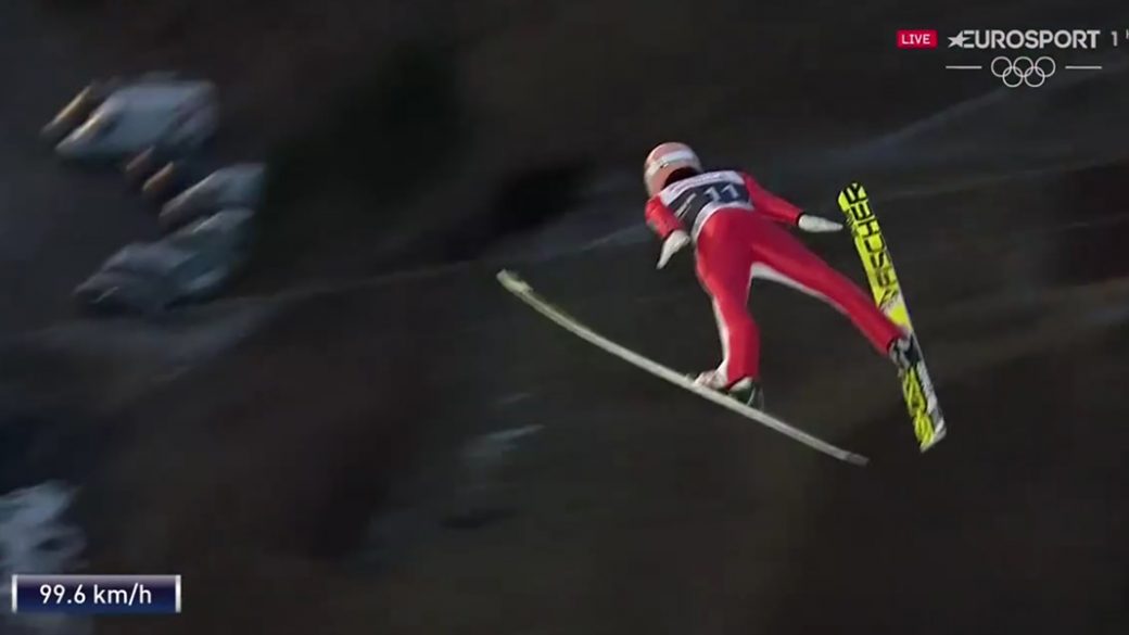 23 Year Old Ski Jumper Clears The Entire Jump In New World Record