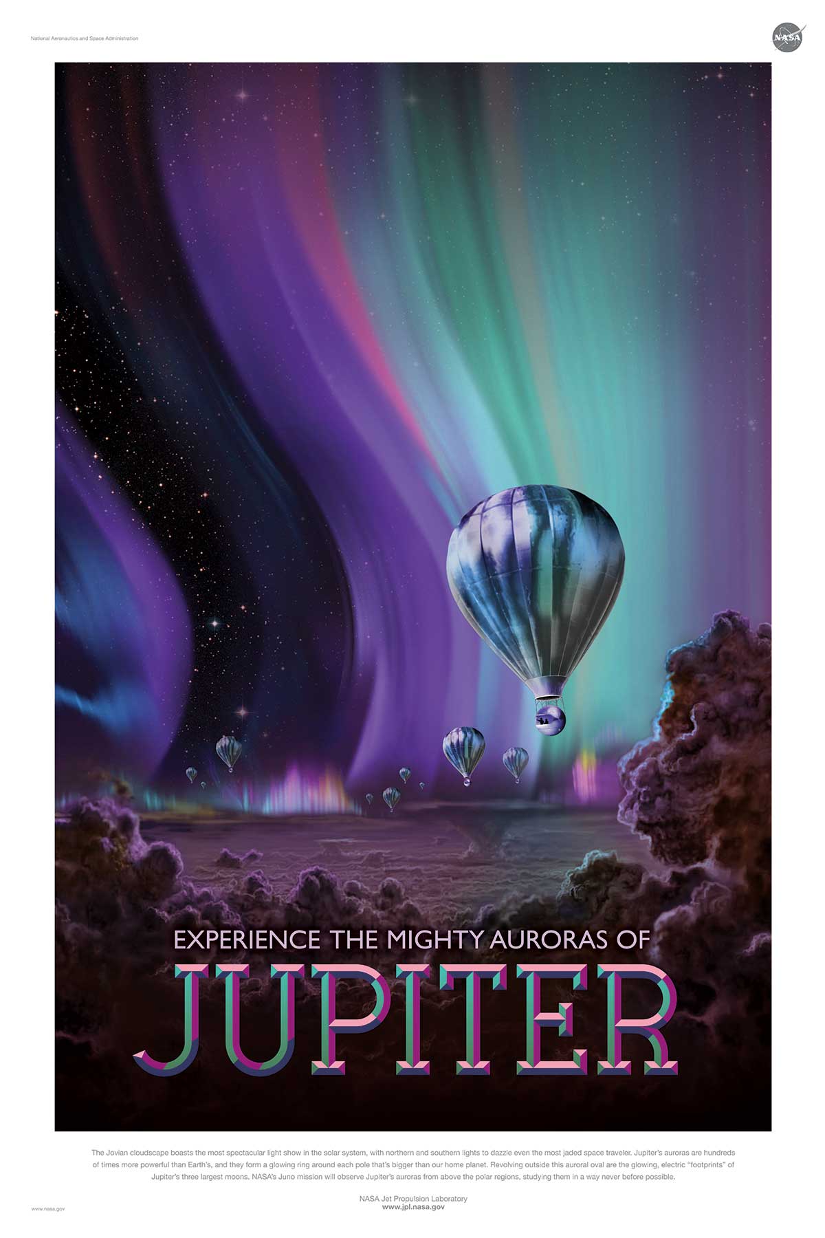 NASA poster promoting space travel to Jupiter