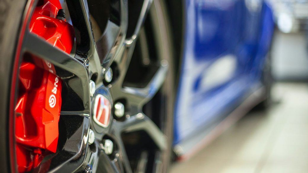 High performance disk brakes on a car