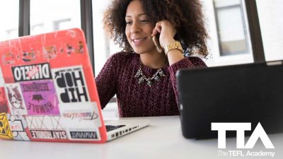 Woman being interviewed for a job via video call