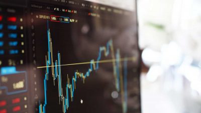 Trading chart on a computer screen