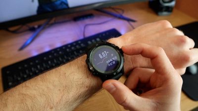 Reviewing tracking data from a recent run on the Coros Vertix