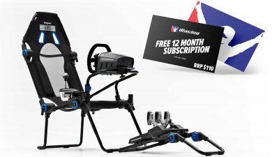 The Next Level Racing F-GT Lite iRacing edition cockpit comes with free 12-month iRacing membership
