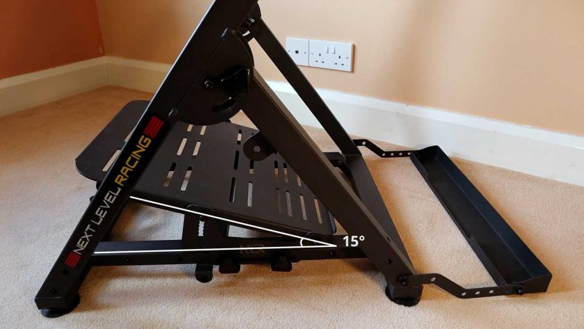 Angle adjustment of the pedal deck on the Next Level Racing Wheel Stand 2.0