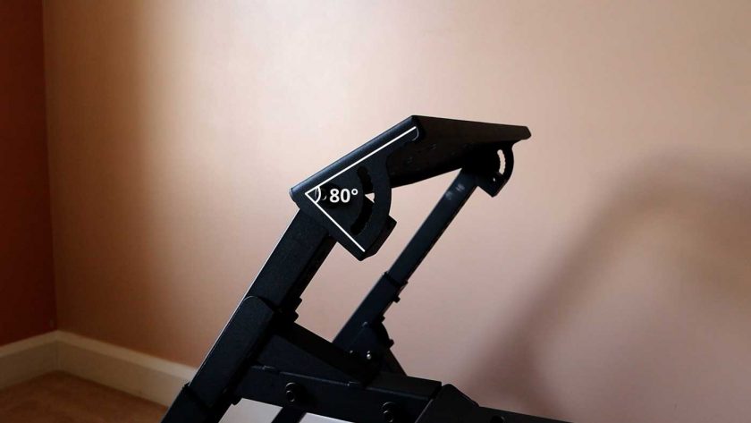 Angle adjustment of the wheel deck on the Next Level Racing Wheel Stand 2.0