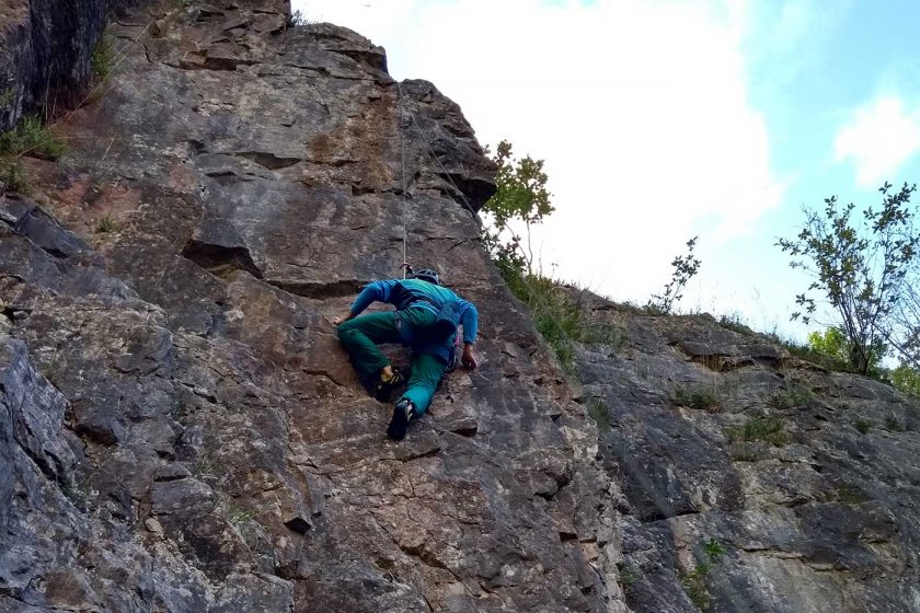 Rock cimbing on a sunny day in Cheddar