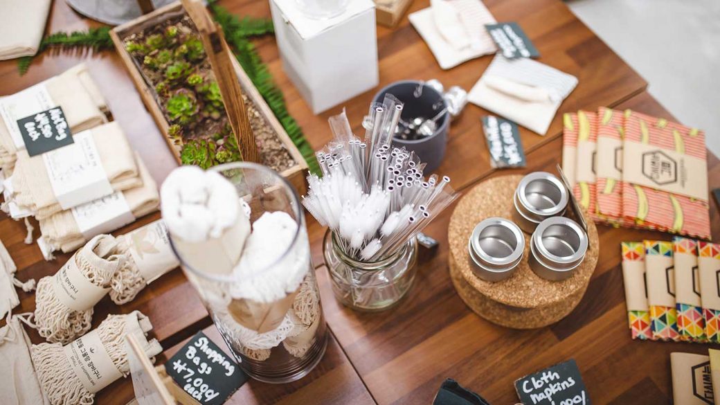 A selection of sustainable alternatives to everday items for sale