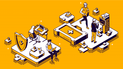 Illustation showing different safety hazards in the workplace