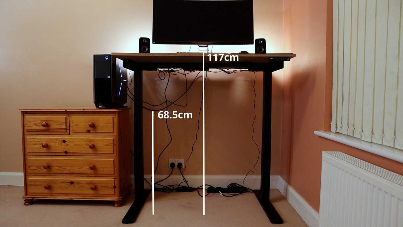 The Fully Remi standing desk has a maximum height of 117cm