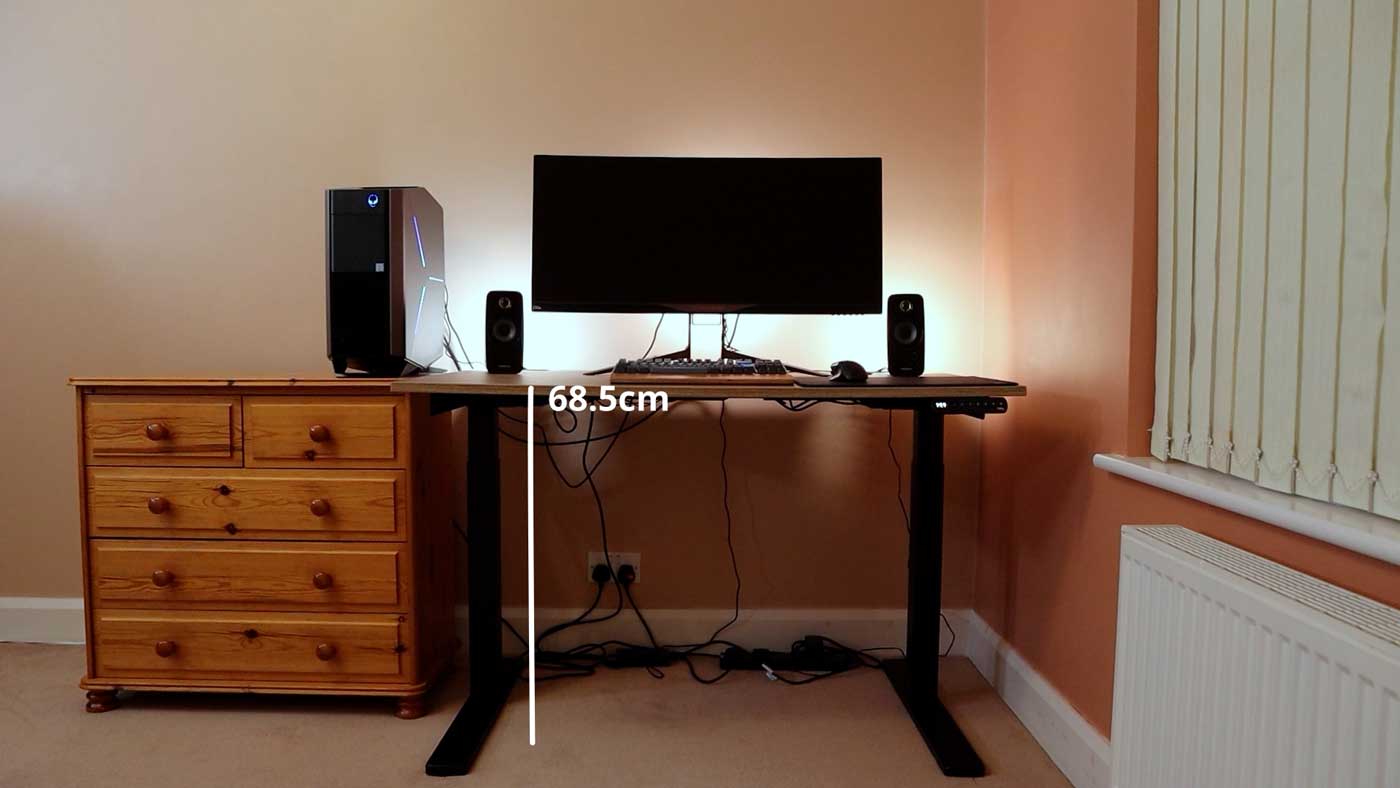 The Fully Remi standing desk has a minimum height of 68.5cm