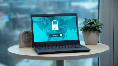 Laptop running a VPN for better computer safety