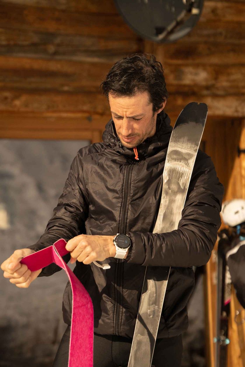 Kilian’s Coros companion of choice is the Apex Pro because of its weight, size, and inclusion of all of the mountain features he requires
