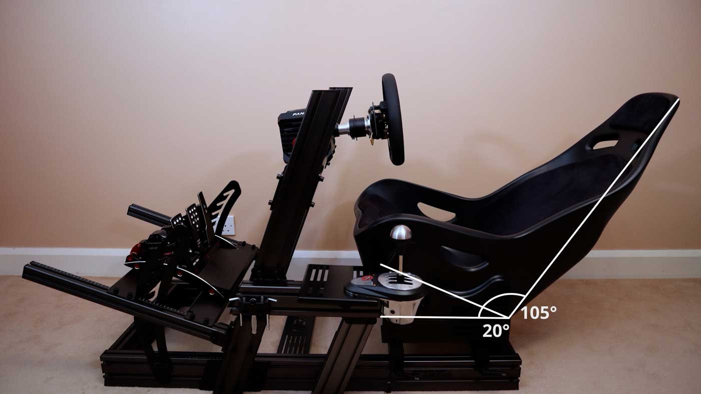 Next Level Racing ES1 sim racing seat angle adjustment