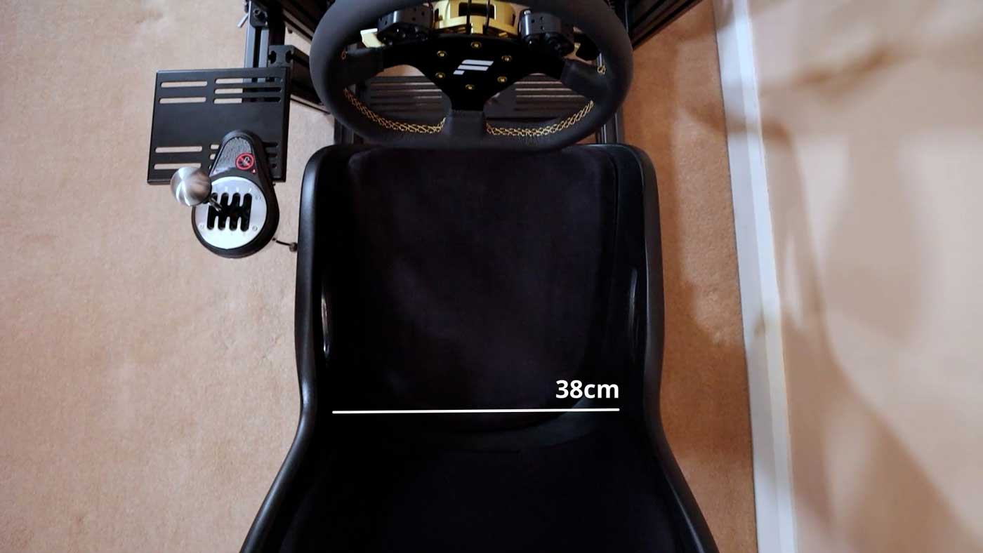Next Level Racing ES1 sim racing seat width