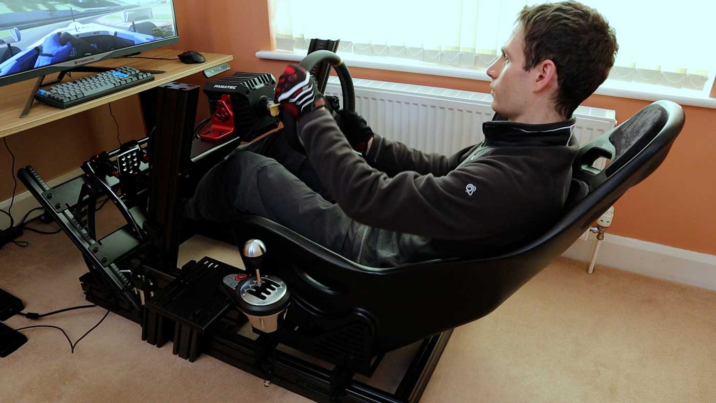 Next Level Racing F-GT Elite formula driving position rear view
