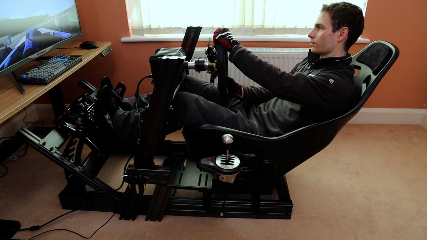 Next Level Racing F-GT Elite formula driving position side view
