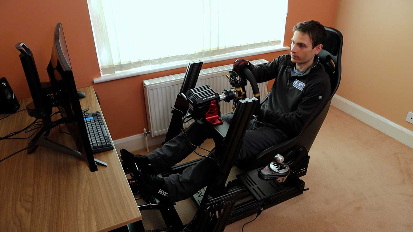 Next Level Racing F-GT Elite GT driving position front view