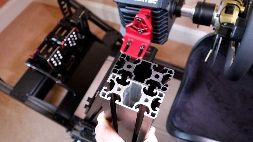 Next Level Racing F-GT Elite aluminium profile compared to Sim-Lab profile