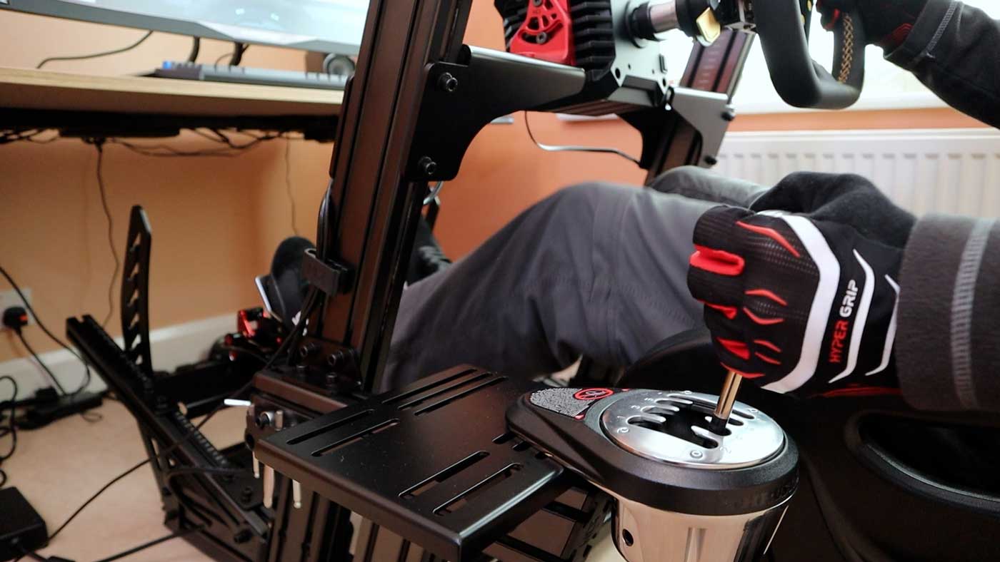 Next Level Racing F-GT Elite shifter & handbrake mount with Thrustmaster TH8A