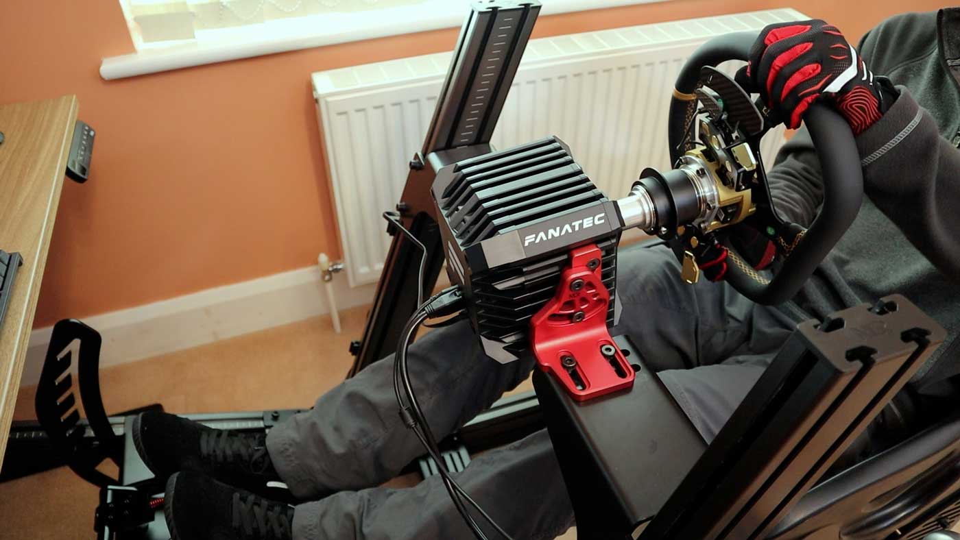 Next Level Racing F-GT Elite wheel side mount with Fanatec CSL DD