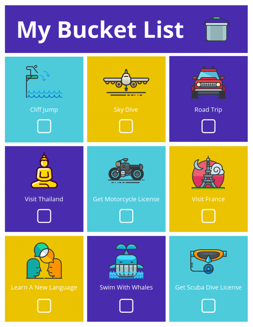 Travel planning bucket list
