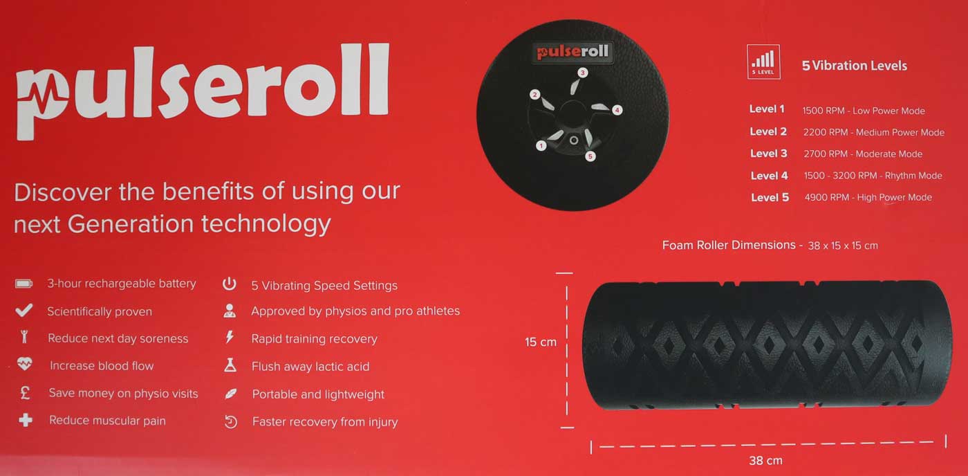 Black Pulseroll Vibrating Foam Roller Pro 