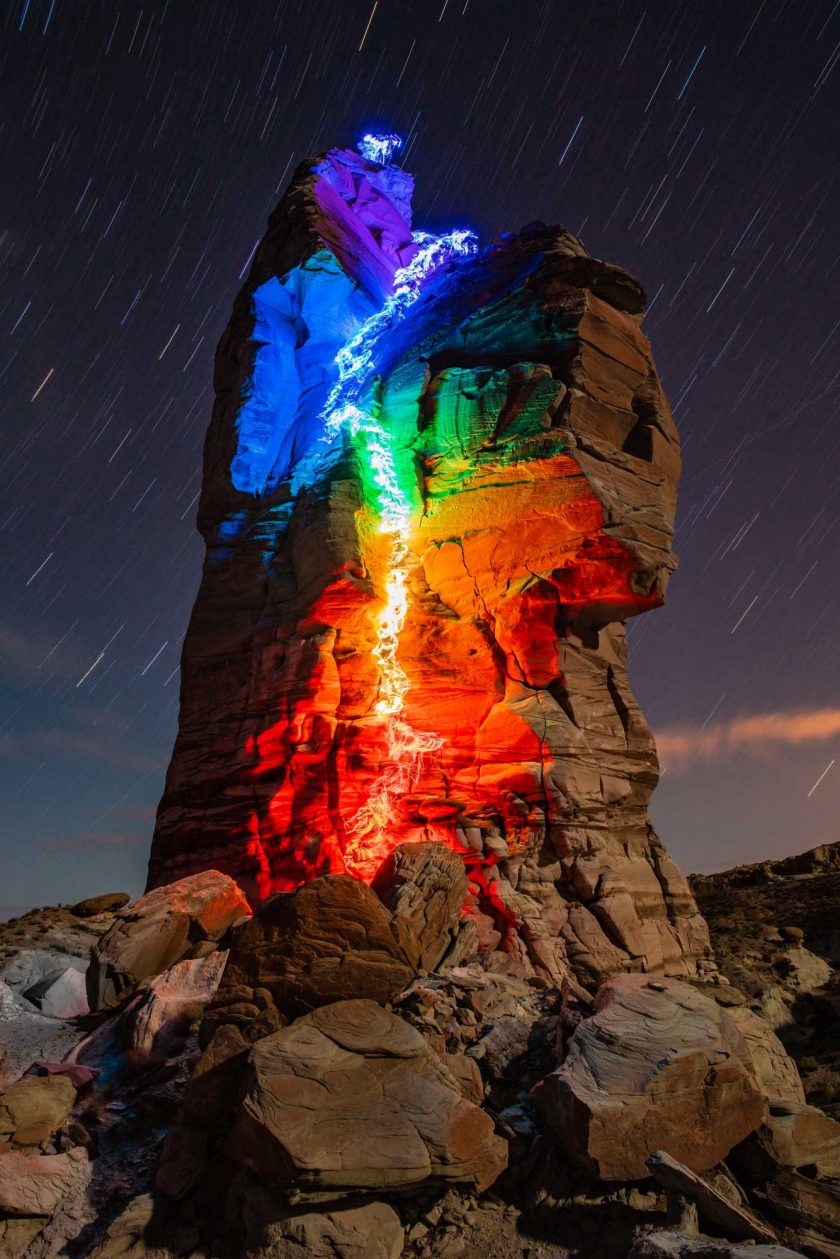 A long exposure climbing photo called ‘Passing the torch’ by Luke Rasmussen