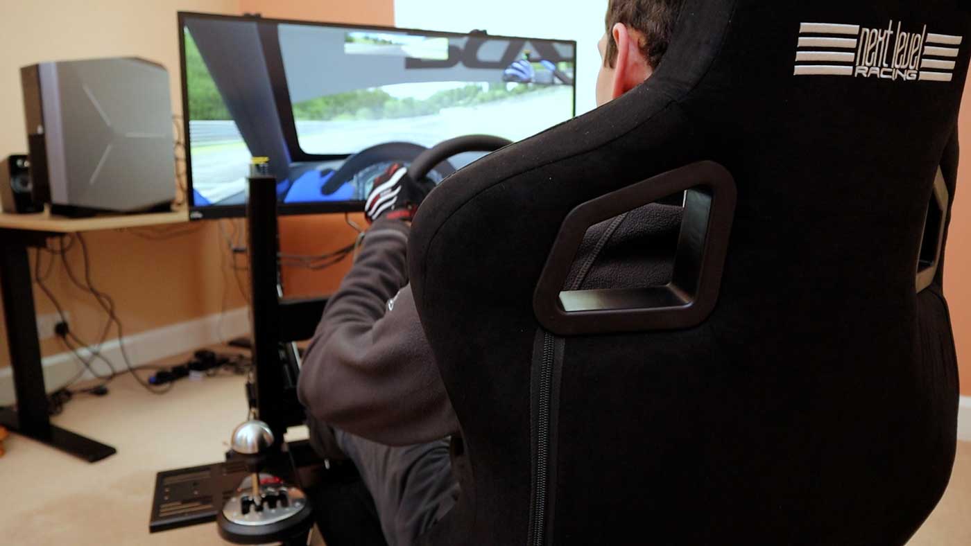 Next Level Racing ERS1 reclining sim racing seat rear view