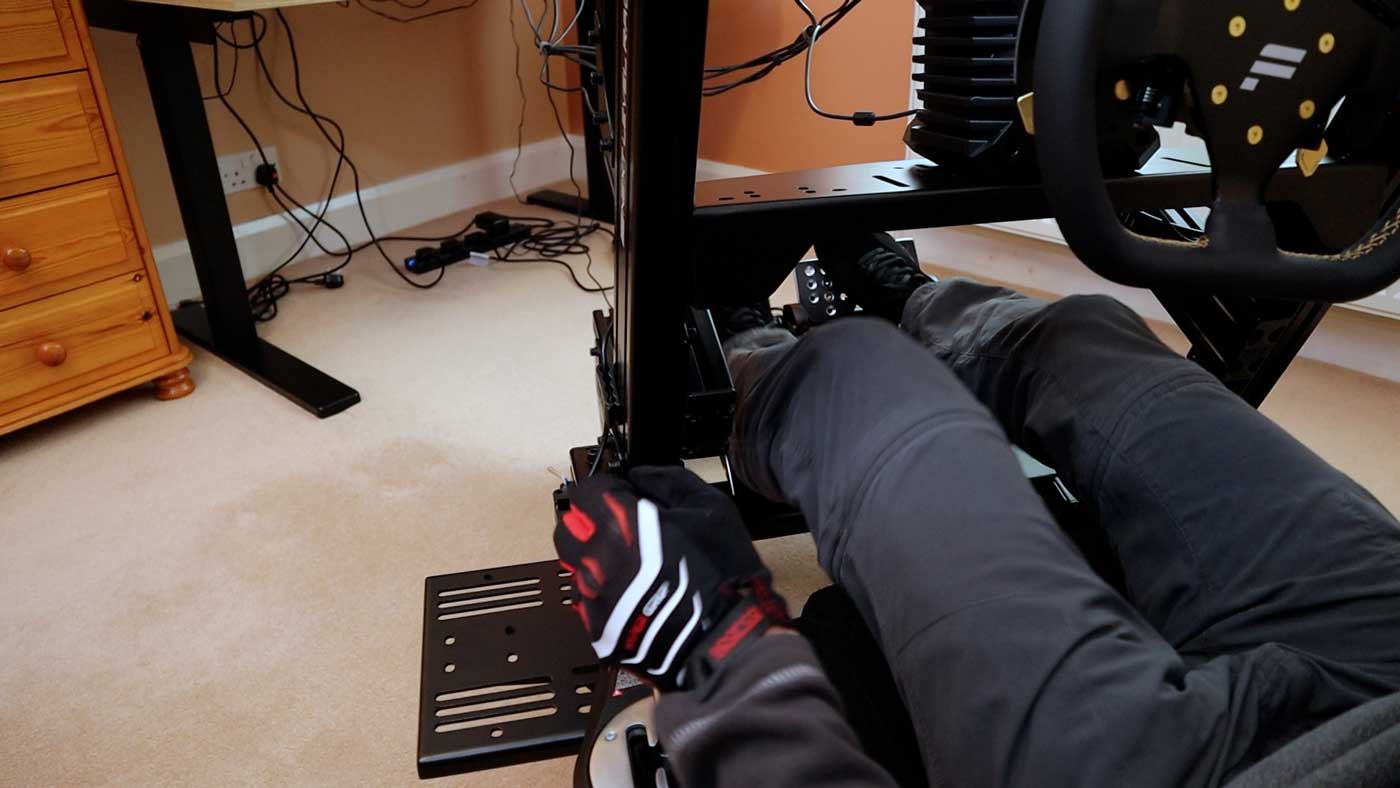 Next Level Racing GT Elite pedal deck with Fanatec ClubSport Pedals V3