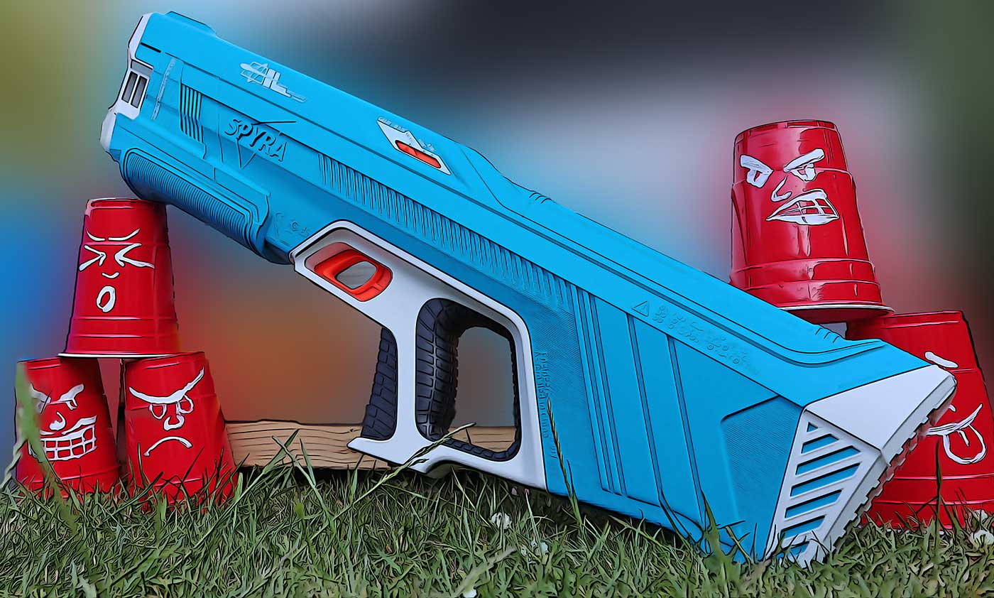 Spyra Two Electronic Water Gun Super Blaster Duel Pack Red and Blue SPYRATWO