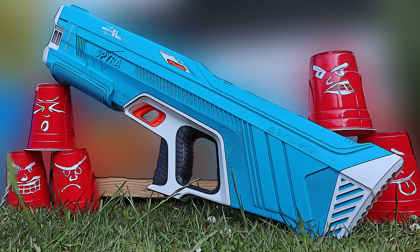 Spyra Two Electronic Water Gun Super Blaster Duel Pack Red and Blue Duel