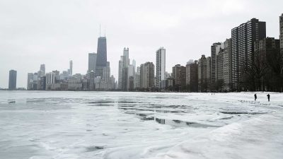 Snowy Chicago in winter