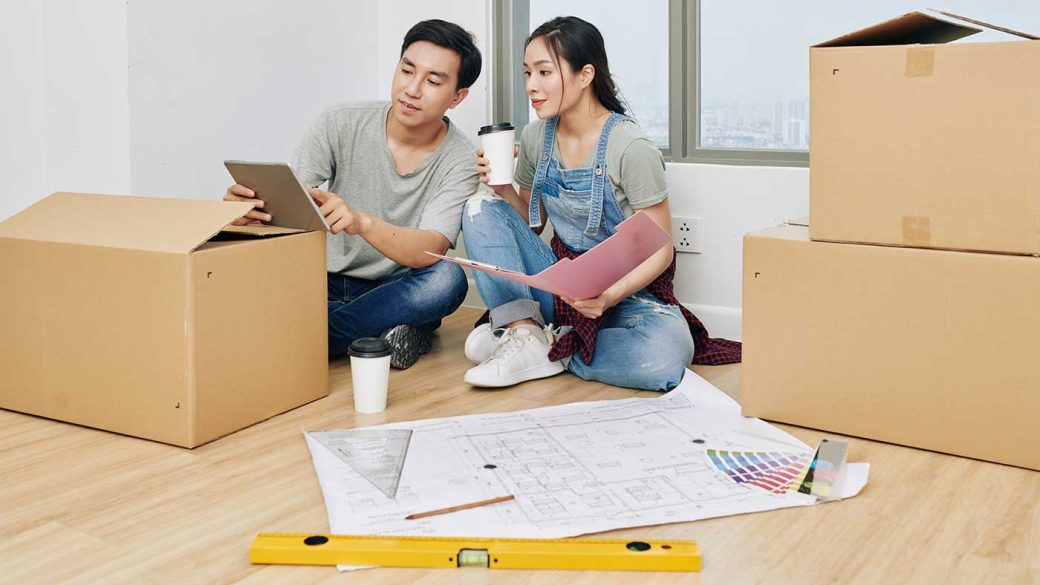 A couple planning their home renovation